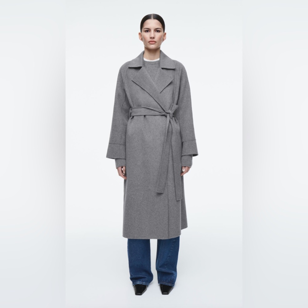 COS BELTED DOUBLE-FACED WOOL LONG COAT